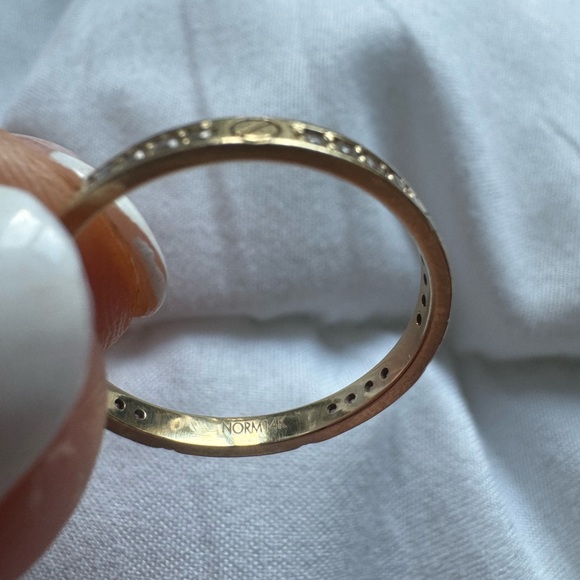 14k Yellow Gold Pave Screw Band - Picture 12 of 15